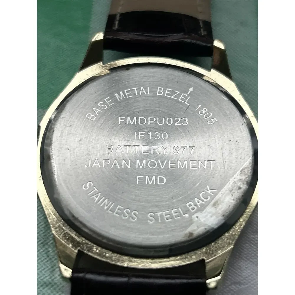 FMD Gold Tone Brown Dial Men’s Quartz Watch